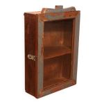 Vitrine murale en teck birman polychrome d origine