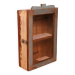 Vitrine murale en teck birman polychrome d origine
