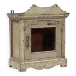 Vitrine murale ou a poser vieux teck ancienne patine d'origine inde