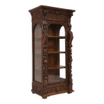 Vitrine de style baroque en chêne, belgique, années 1950 Vitrine de style baroque en chêne, belgique, années 1950