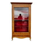 Vitrine de style louis xv en bois de merisier et placage xix sicle