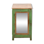 Vitrine sur pieds en bois patin