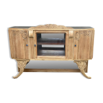 Vitrine vaisselier vintage en bois massif art dco 1940