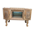 Vitrine vaisselier vintage en bois massif art dco 1940