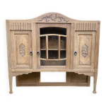 Vitrine vaisselier vintage en bois massif art dco 1940