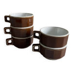 X5 tasses marrons de bistrot