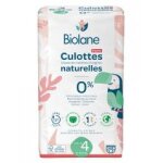 Biolane culottes naturelles 42 culottes taille 4 (8 - 15 kg) - paquet 42 culottes