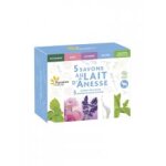 Fleurance nature 5 savons au lait d'nesse bio de 100 g - coffret 5 savons de 100 g