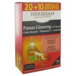 Herbesan panax ginseng ca meyer gele royale vitamine c acrola 20 ampoules + 10 ampoules offertes - ...