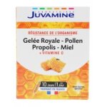 Juvamine gele royale pollen propolis miel + vitamine c 10 ampoules - bote 10 ampoules de 10 ml