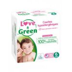 Love & green couches hypoallergniques 34 couches taille 6 ( + 15 kg) - sachet 34 couches
