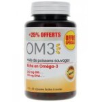 Om3 huile de poissons sauvages 120 capsules + 30 capsules offertes - bote 150 capsules
