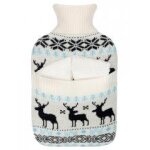 Plic care bouillotte avec housse cerfs 2 l + chaussettes - bote 1 bouillotte + 1 paire de chaussettes ...