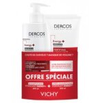 Vichy dercos energy + stimulant 400 ml + aprs - shampoing fortifiant 200 ml - lot 2 produits