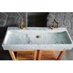 Livingroc double vasque en marbre de carrare varitable 120cm estel white
