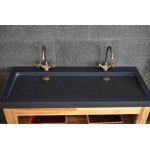 Livingroc double vasque en pierre 120x50 granit noir va©ritable yate shadow Livingroc double vasque en pierre 120x50 granit noir va©ritable yate shadow