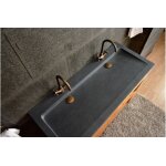 Livingroc double vasque en pierre a poser salle de bain 140x50 granit gris varitable love