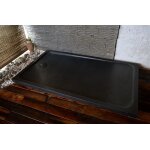 Livingroc receveur de douche 140x90 pierre varitable granit noir spacium shadow