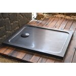 Livingroc receveur de douche pierre 100x80 granit noir mercurion shadow