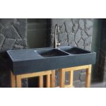 Livingroc a?vier de cuisine en granit varitable 2 bacs + agouttoir 120x60 besso