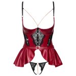Abierta fina corset ouvert bordeaux