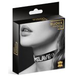 Bijoux pour toi collier en cuir noir sm avec slave en strass noir