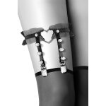 Bijoux pour toi jarretire noire avec coeur pointes et tulle noir