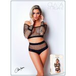 Clara morgane ensemble 2 pices rsille grosse maille - le numro 1 noir