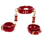 Collier d - ring avec menottes de poignets taboom rouge