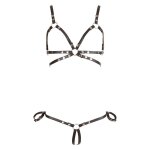 Cottelli lingerie bikini bondage ouvert avec menottes noir Cottelli lingerie bikini bondage ouvert avec menottes noir