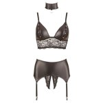Cottelli lingerie ensemble bondage  jarretelles avec entraves noir