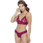 Cottelli lingerie soutien - gorge, bonnets ouverts, en dentelle rouge et string assorti Cottelli lingerie soutien - gorge, bonnets ouverts, en dentelle rouge et string assorti
