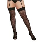 Dreamgirl bas grande taille noir en rsille avec motif lopard. - dg0347xblk noir