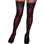 Dreamgirl bas noirs grande taille nylon autofixants jarretires dentelle - dg0005xblk noir