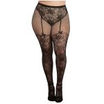 Dreamgirl collant grande taille dentelle et rsille dans un style culotte taille haute - dg0346xblk noir ...