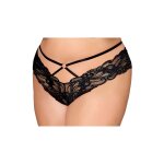 Dreamgirl culotte en dentelle noire, grande taille, avec lanires et chaines dores - dg1489xblk noir ...