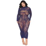 Dreamgirl ensemble 2 pices grande taille top manches longues et robe bleu marine bleu marine