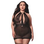 Dreamgirl nuisette grande taille avec porte jarretelles et fouet noir