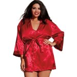 Dreamgirl nuisette grande taille rouge avec peignoir satinés - dg3717xred rouge Dreamgirl nuisette grande taille rouge avec peignoir satinés - dg3717xred rouge