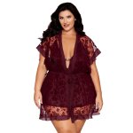 Dreamgirl nuisette et peignoir grande taille couleur aubergine violet