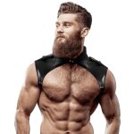 Fetish submissive attitude harnais de cou ajustable en cuir cologique brigade pour hommes