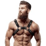 Fetish submissive attitude harnais poitrine bulldog ajustable en cuir cologique pour hommes