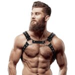 Fetish submissive attitude harnais poitrine en cuir cologique pour hommes avec clous