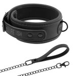 Fetish submissive bondage collier et laisse chaîne doublure en néoprène Fetish submissive bondage collier et laisse chaîne doublure en néoprène