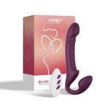Honey play box bliss strap - on tête rotative télécommandé - bordeaux Honey play box bliss strap - on tête rotative télécommandé - bordeaux