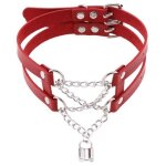 Joy jewels collier ras de cou pendant lock rouge