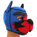 Kinky puppy cagoule puppy fox néoprène bleu - rouge Kinky puppy cagoule puppy fox néoprène bleu - rouge