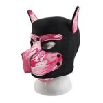 Kinky puppy masque puppy néoprène dog on noir - camouflage rose Kinky puppy masque puppy néoprène dog on noir - camouflage rose