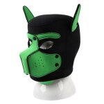 Kinky puppy masque puppy néoprène dog on noir - vert Kinky puppy masque puppy néoprène dog on noir - vert