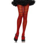Legavenue collant rayures 2 tons noir et rouge